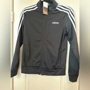 Adidas Black/White Striped Zip-Up Jacket